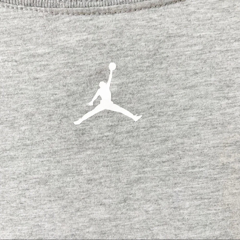 Air Jordan Gray Graphic T-Shirt Men’s Cotton Crewneck Short Sleeve Tee Size XXL